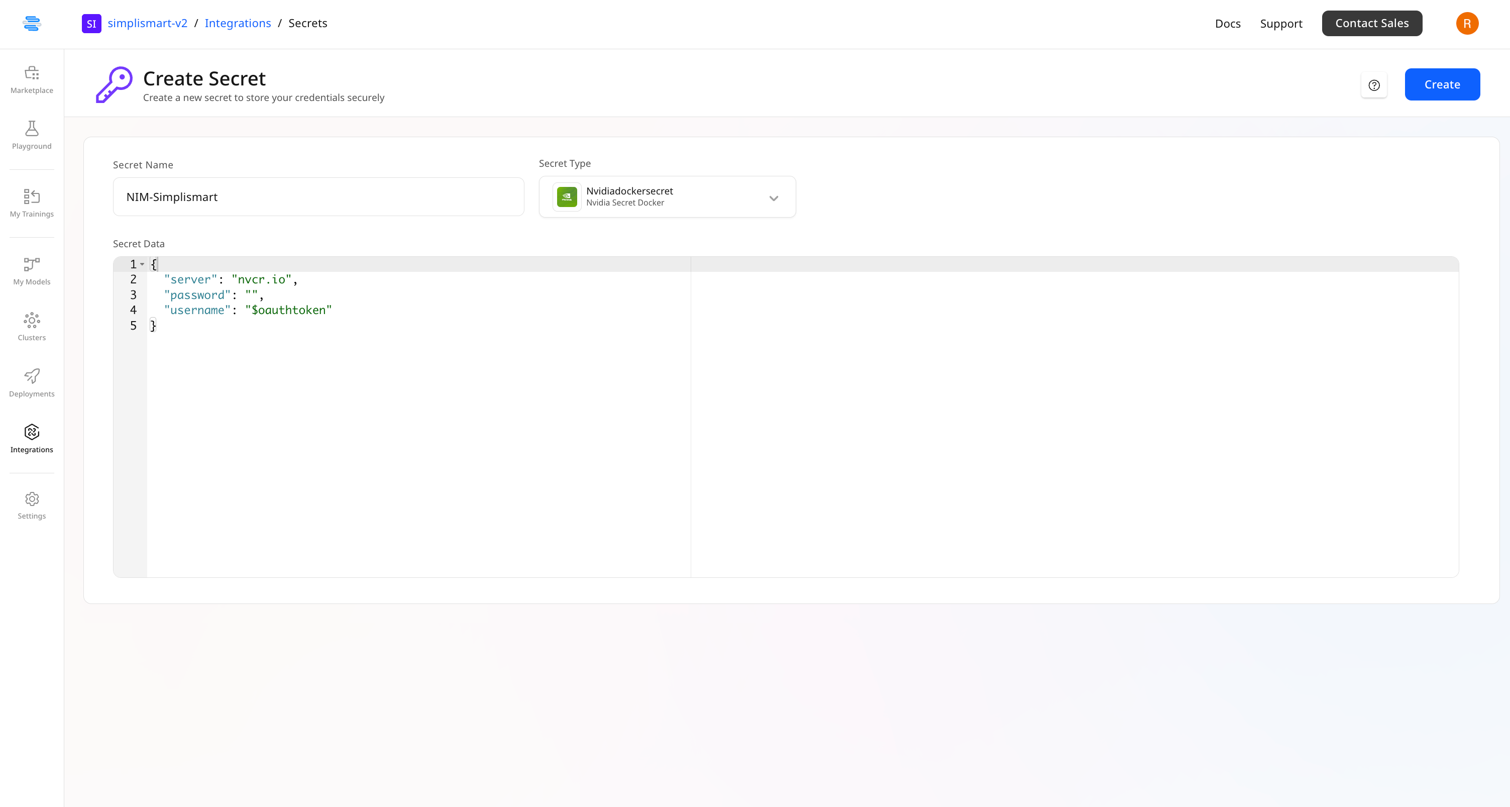 Deploying NIM - Simplismart